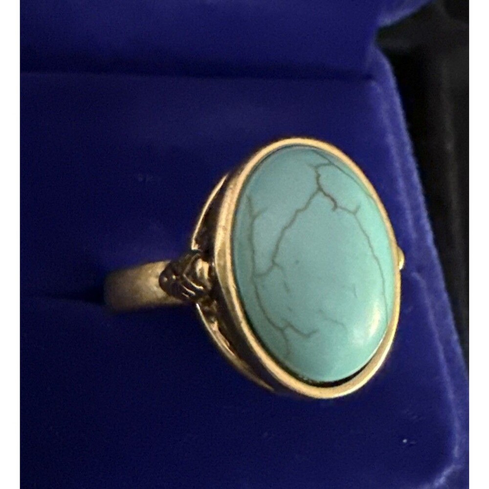 Vintage Silpada Caribbean Waters Stabilized Turquoise Ring Sz 11.25
